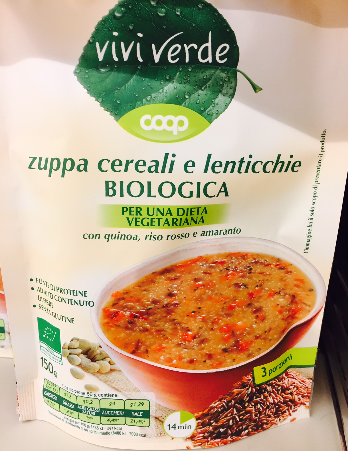 Zuppa cereali e lenticchie Coop - lattosio 0% Image
