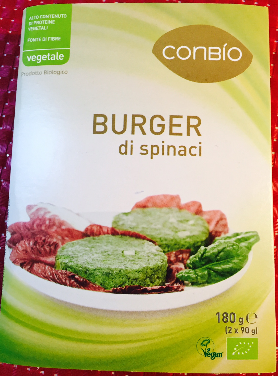 Burger di spinaci Conbio - lattosio 0% Image