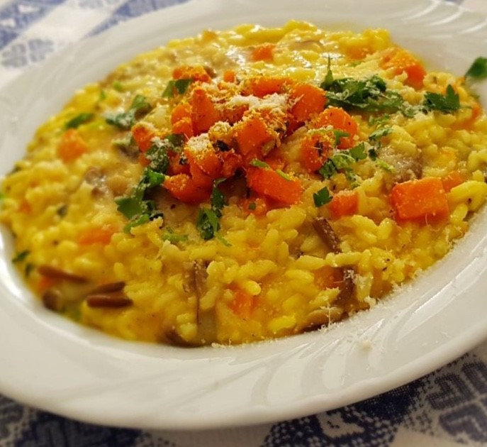 risotto porcini zucca e zafferano