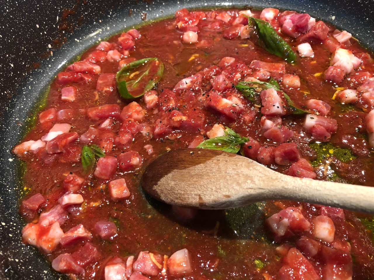 sugo pomodoro e pancetta - Fagiolini e pancetta