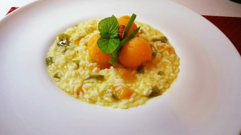 Risotto al peperone verde e melone