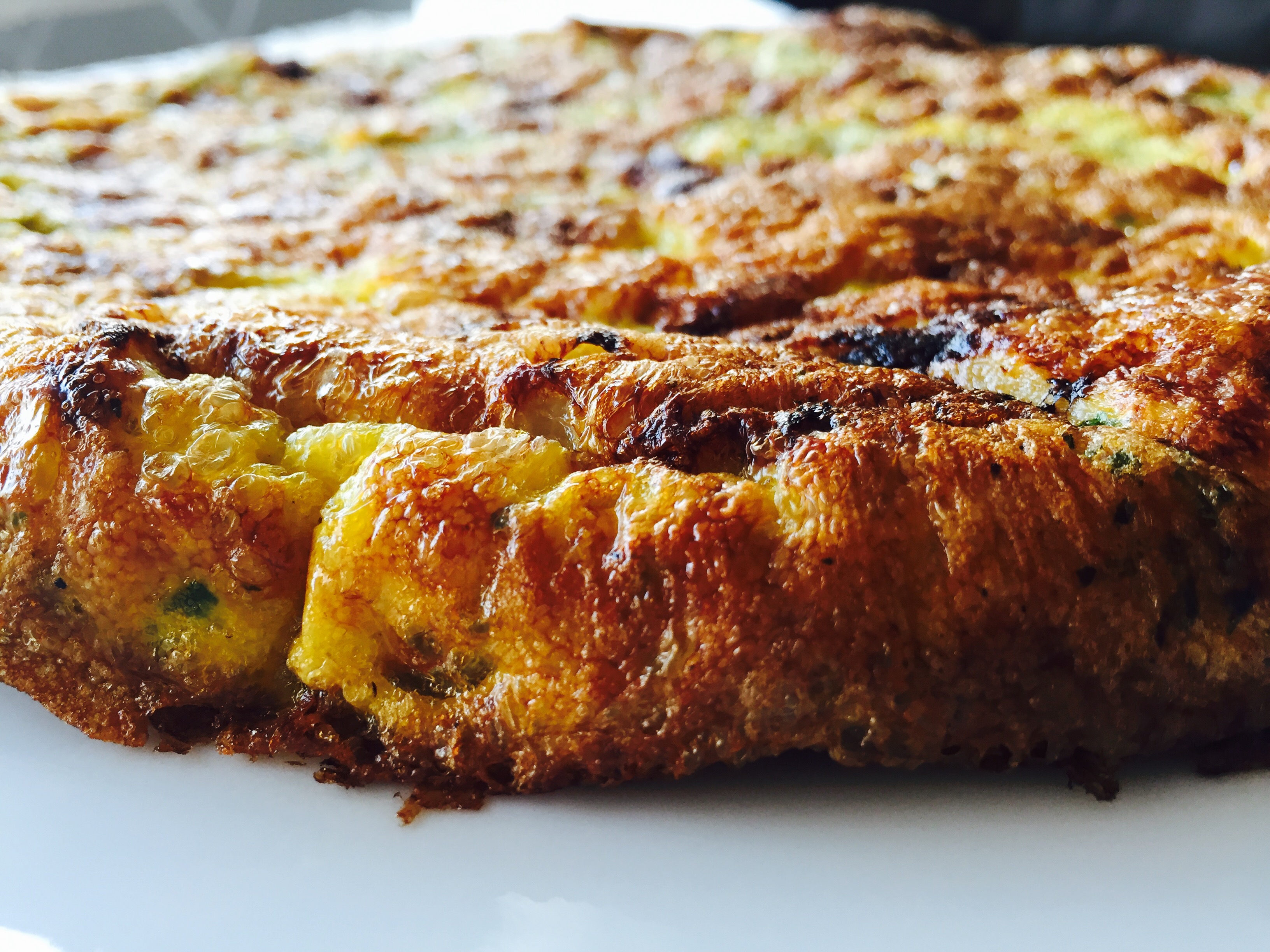 Frittata con cipolle fresche