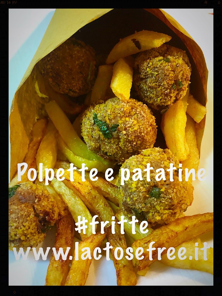Polpette e patatine fritte senza lattosio