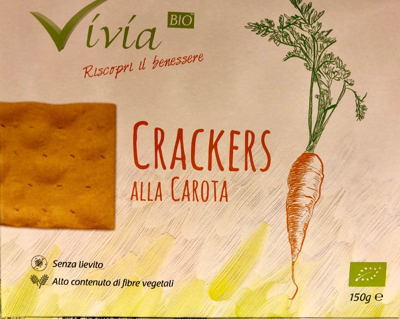 Crackers alla carota Vivia Bio - lattosio 0% Image