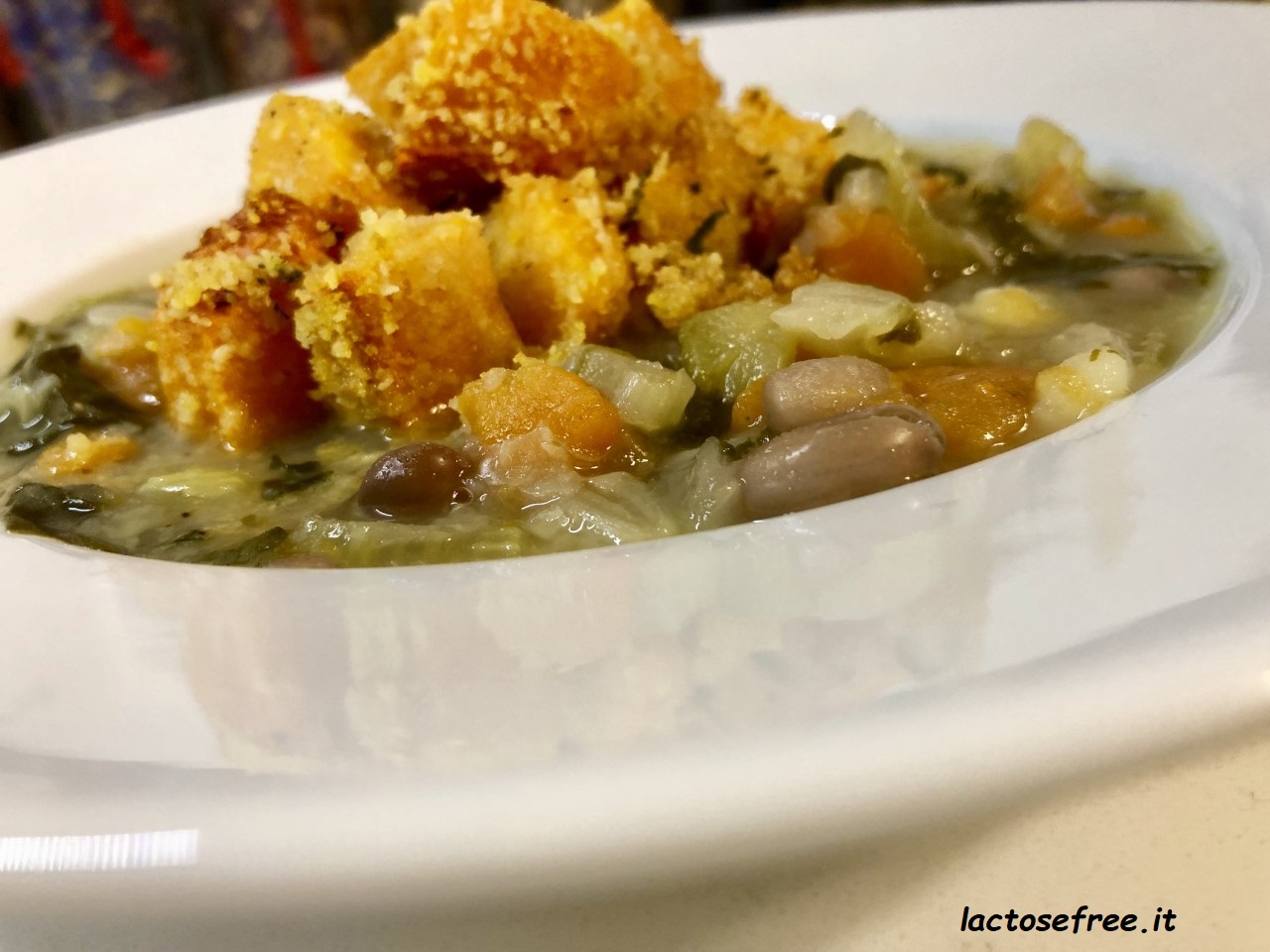 Minestrone con zucca gratinata