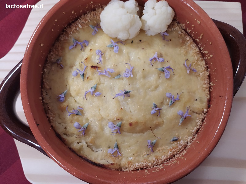 ricetta sformatino senza lattosio al cavolfiore e patate